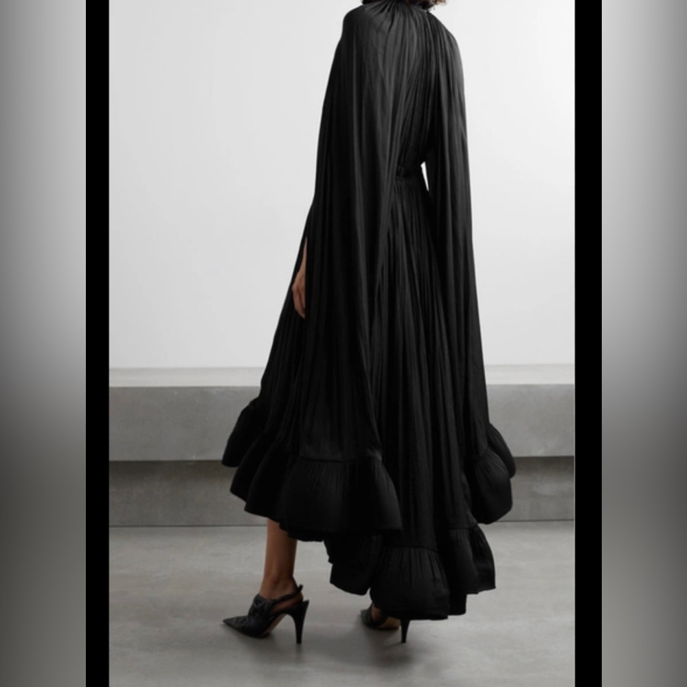 LANVIN
Cape-effect tie-detailed ruffled crepe dress FR36 - Picture 3 of 8